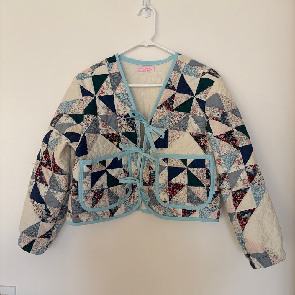 Handmade Vintage Floral Quilted Jacket Women’s Petite XS